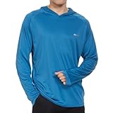 HUAKANG Herren Kapuzenpullover Shirt Langarm Rashguard Sonnenschutz UPF50+ UV Schutz Shirt Pullover Langarm Hoodie für Angeln Rash Guard Surfen 0610-1-Navy-L