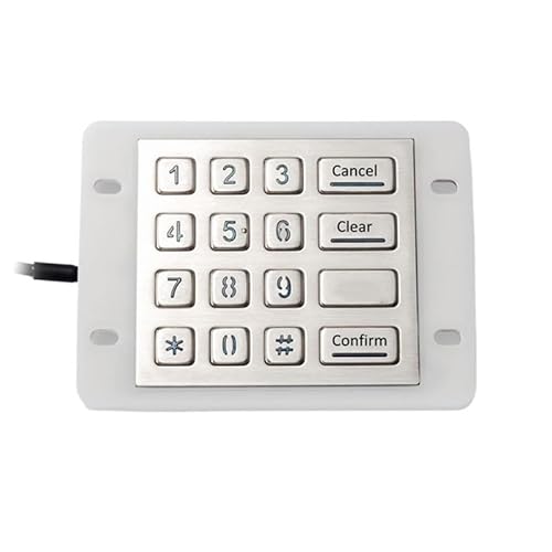 Ourdoor IP68 Waterproof 16 Keys Backlight Metal Keypad Front Panel Stainless Steel With Aluminum Case(USB Interface,Layout 3)