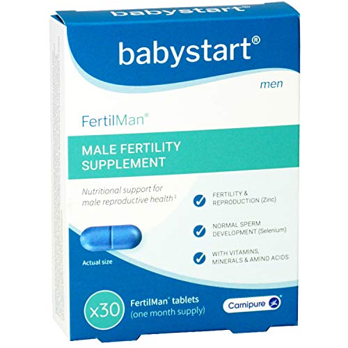 Babystart FertilMan - Suplemento de Vitaminas y Minerales para ayudar a incrementar la fertilidad para hombre - Con Zinc y Selenio - 30 Tabletas
