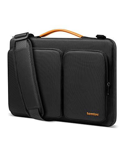tomtoc 15,6 Pouces Sac à Bandoulière pour 15,6' Lenovo IdeaPad, Notebook Ultrabook, HP Pavilion x360, 2021 Dell XPS 17, Dell Inspiron 15, Acer Chromebook 15, Acer Aspire 3/5/7, Huawei MateBook D