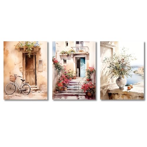 Art mural paysage de ville rétro sur toile haut de gamme 20x25