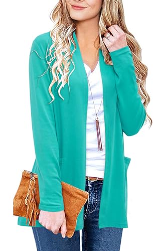 Image of ULTRANICE Cardigan Sweaters Womens Fashion 2025 Spring Lightweight Long Sleeve Casual Tops Clothes Outfits with Pockets