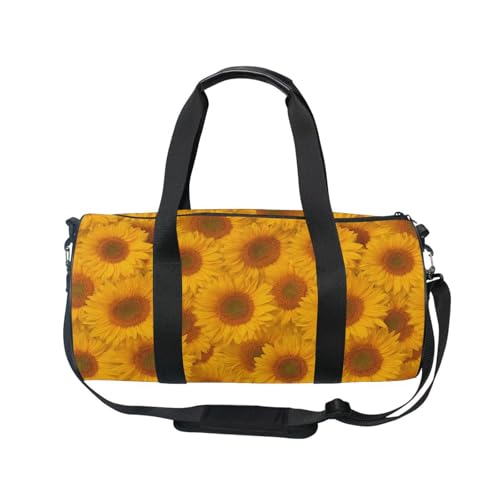 Sunflower Sports Duffel Bag Lightweight Barrel Gym Bag with Multiple Compartments, Adjustable Strap and Full Print Design for Sports Workout and Short Trip Essentials2