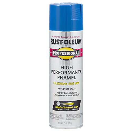 Image of Rust-Oleum 7524838 Professional High Performance Enamel Spray Paint, 15 oz, Gloss Safety Blue