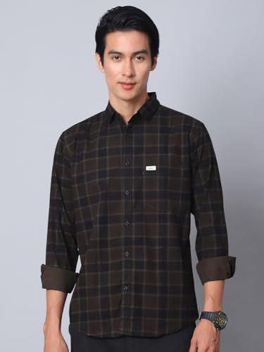 Image of Majestic Man Comfort Cotton Slim Fit Checked Casual Shirt for Men