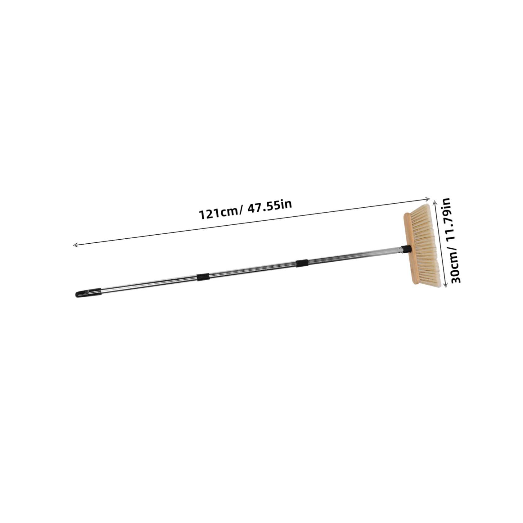Beaupretty Scopa Giardino in Bamboo e Acciaio Spazzola Dura per Pulizia Garage e Patio Manico Robusto per Esterni Spazzolone Efficiente per Pavimenti Duri e Cortili