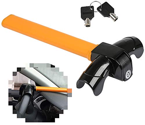 BUYGOO Barra antirrobo Coche Freno de Mano, Universal Anti-Robo Cerradura retráctil del Volante del Coche con Llaves Herramienta de Seguridad de protección de Seguridad para vehículos y Furgonetas