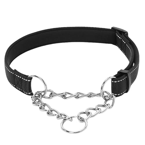 SSKHE Collare Riflettente per Cani - Collare di Sicurezza Regolabile per Cani, Alta Visibilità in Bassa Luce, Perfetto per Passeggiate Notturne e Attività all'Aperto (L)