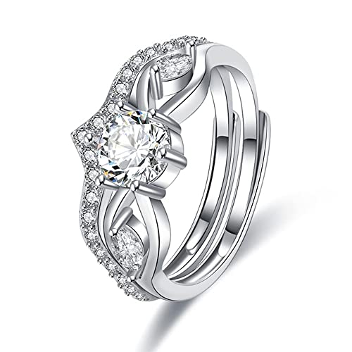 Bague de fiançailles de mariage brillante en diamant simulé CZ et anneau plaqué 18k