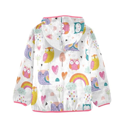 OTVEE Cute Cartoon Owls Animals Kids Hoodie Jacket Fall Spring Full Zip Warm Outwear Coat2