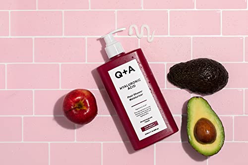Q+A Hyaluronic Acid Post Shower Moisturiser (250ml), Wet-Skin Body Lotion with Avocado & Hazelnut Oils, Prebiotic Hydration - Image 3