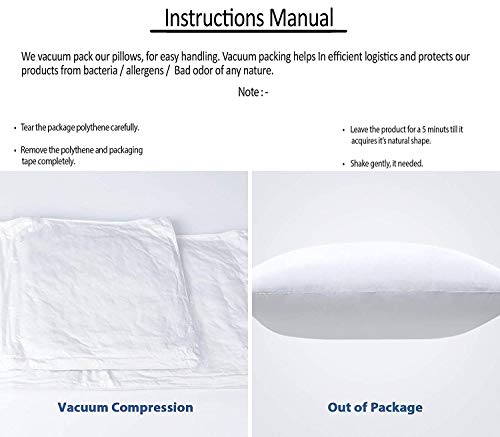 Cloth Fusion Microfiber Cushion 16 inch x 16 inch Filler, Sofa Cushions Set of 2, Durable Sofa Pillow for Home Decor (White)