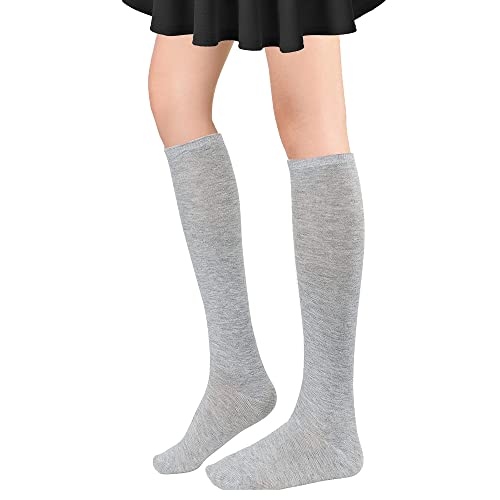 Image of DOOVID Casual Knee High Socks for Women Tube Socks Elasticity Athletic Socks Thin Stripe Knee High Stockings