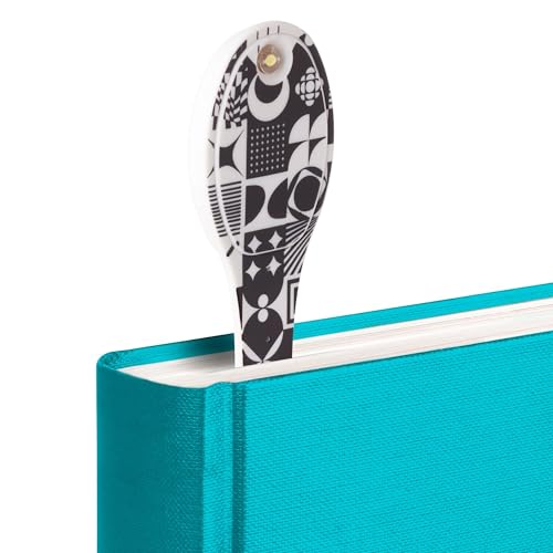 Image of Gifts for Readers & Writers Book Light, Clip On Reading Light for Bed, 2in1 Flexilight & Bookmark, Small & Lightweight with a Soft Glow, 2 Batteries Included, Black & White