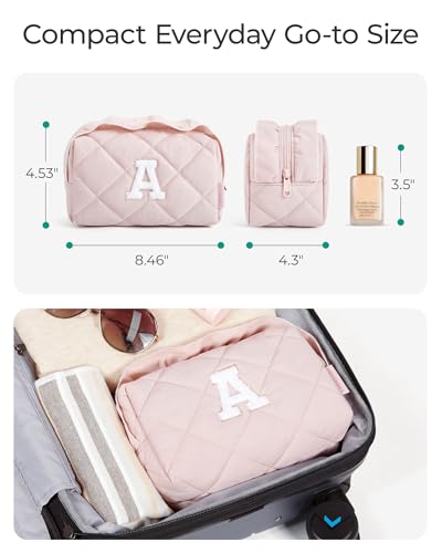 Image of BAGSMART Elegant Roomy Makeup Bags (Initial-E-Pink)