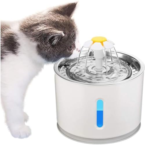 Fuente para agua para gatos y mascotas 2.4 L con luz LED