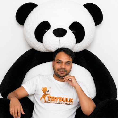 Image of Giant 7 Feet Panda Teddy Bear for Girls | Big Size Soft Toy 7 Ft | Cute Hugging Plush Toy | Birthday Gift for Girlfriend, Wife, Kids | Premium Stuffed Panda Bear (Black & White)