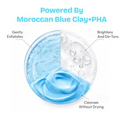 Image of Proskire Moroccan De-Tan Face Wash 100ml | Removes Tan, Reduces Dullness & Brightens Skin | With Moroccan Blue Clay, Glycolic Acid, Niacinamide & Kaolin Clay | Deep Cleansing Face Wash for All Skin Types 100ml