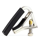 LORITED Guitar Capo - Quick Change Metal Kapo, Adjustable Capo with Memory Tension for Acoustic Electric Guitars 6 String, Clip-On Tuner for Stable Tone, Suitable for Beginners and Pros (Silver)