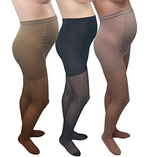 Image of GABRIALLA Maternity Graduated Compression Pantyhose 3 Pack (20-22 mmHg) H-260: Medium Mixed