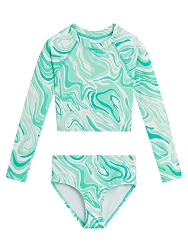Image of Kanu Surf Girls' Gigi Long Sleeve Rash Guard UPF 50 2-Piece Swim Set