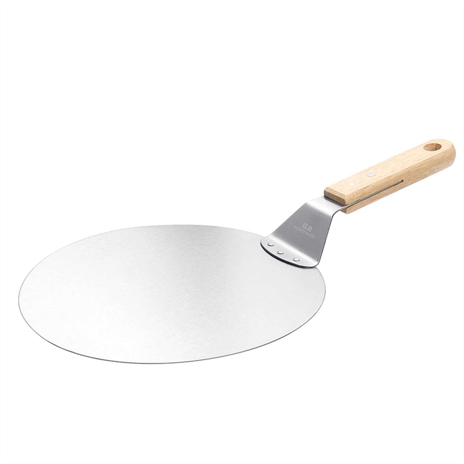 Pala para Pizza Herramientas de repostería Accesorios Pizza Peel Redondo Acero Inoxidable Antiadherente Pizza Paleta Espátula con Mango de Madera de Roble (Color : KT079) (Kt280)