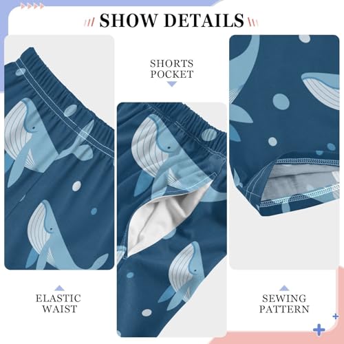 Shark Bubble Print Boys Long Pants Soft Trousers Elastic Waist Kids Lounge Bottoms with Pockets S-XL4