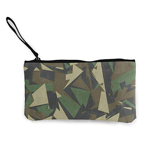 Preisvergleich Produktbild Unisex-Portemonnaie, Münzbeutel, Leinen, abstrakt, Militär-Tarnmuster, Reißverschluss, für Bargeld, Bank, Auto, Reisepass