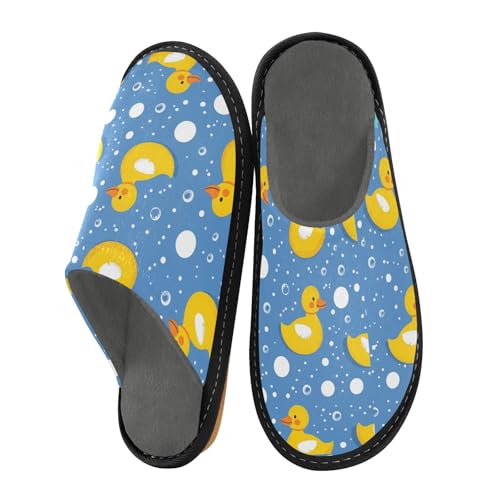 senya Rubber Duckies with Bubbles Fuzzy Slippers Soft Home Bedroom Slippers for Women Men House Shoes2