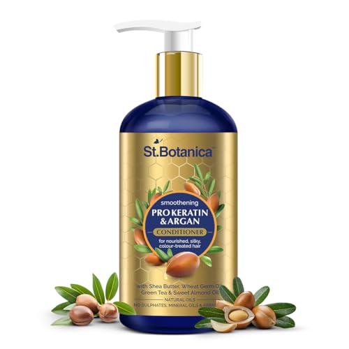 StBotanica Pro Keratin & Argan Oil Smooth Therapy Conditioner - Intensive Conditioning For Dry, Damaged & Color Treated Hair, No Parabens or SLS/Sulphate, 300 ml