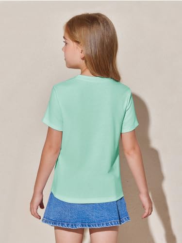 Image of Haloumoning Girls Pleated T Shirts Kids Summer Short Sleeve Fashion Tops Tees 5-14 Years