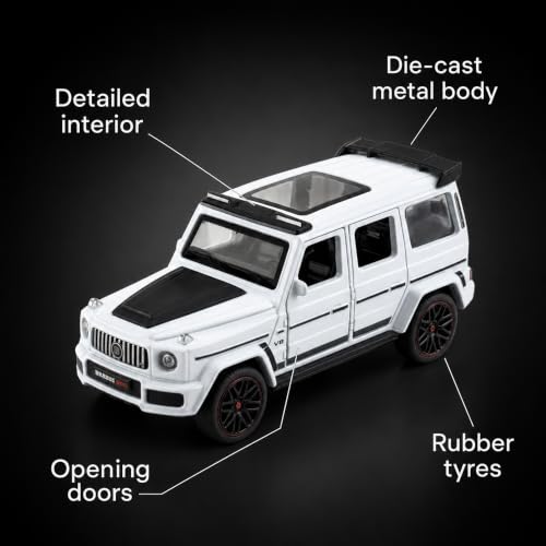 Image of Mercedes G-Class G800 G Wagon 1:36 Scale Die-Cast Metal Car Model - Openable Doors Pull-Back Alloy Luxury SUV Collectible Toy