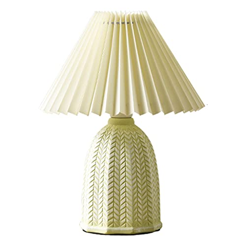 Lampe de table en céramique au design plissé élégant pour une chambre raffinée