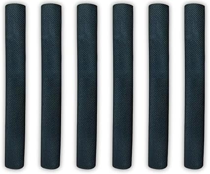VINSON Diamond Rubber Grips Combo for Full Size Cricket Bat Handle, Jointless Construction, Available in Black colour (Pack of 6).