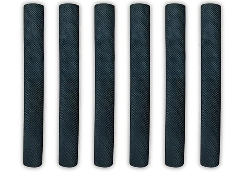 VINSON Diamond Rubber Grips Combo for Full Size Cricket Bat Handle, Jointless Construction, Available in Black colour (Pack of 6).