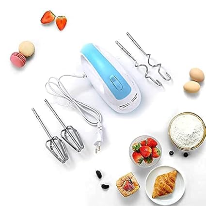 VIMICI Electric Hand Mixer, 7-Speed Powerful Turbo function Handheld Mixer, 350W and 4 Metal Accessories for Whipping Mixing Cookies, Brownies, Dough Batters (350W) (1)