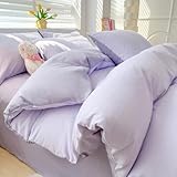 Nayoroom Bettwäsche 135x200 Flieder Lila Kuschelig Bettbezug Set 2 Teilig Violett Aesthetic Stockholm Mädchen Renforce Microfasr ÖKO-TEX 100 Deckenbezug mit Reißverschluss und Kissenbezug 80x80 cm