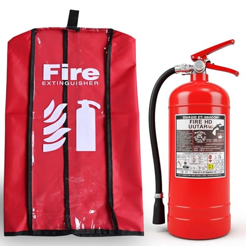 Fire Extinguisher Cover Small Size Pack of 6 - Dust, Scratch Protective Cover - Fire Extinguisher Sleeve Transparent - Weatherproof Waterproof Protective Covering - for Extinguishers up to 10LBS (5kg)