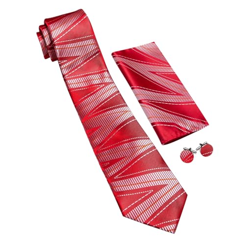 Image of Barry.Wang Man Tie Sets Skull Ties Animal Extra Long Necktie Silk Woven Handkerchief Cufflinks Festival Party Gift