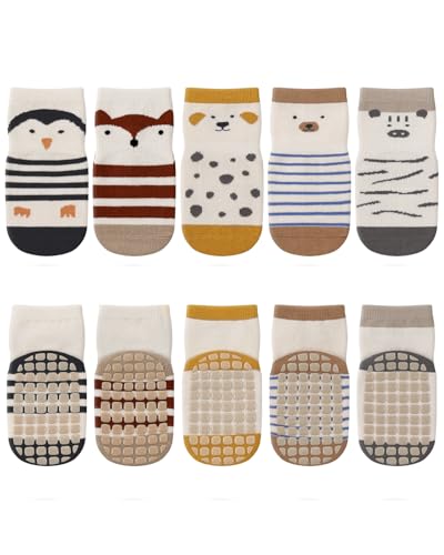 Kyopp 5 Paar Stoppersocken Baby Kleinkinder ABS rutschfeste Socken...