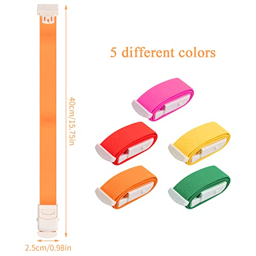 5 Farben Medical Nurse Tourniquet, Professionell Stauschlauch Blutabnahme, Verstellbar Tourniquet Schnalle, Tourniquet Bands mit Schnalle, Venenstauer für Vene Blutabnahme Trauma Erste Hilfe Outdoor