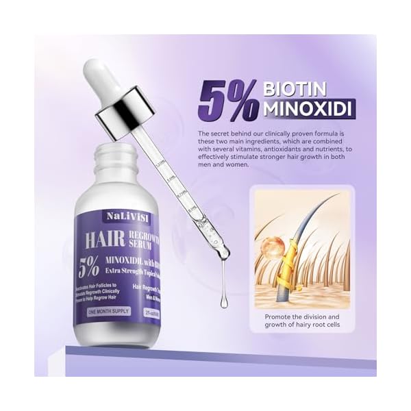 2 Pack 5% Minoxidil for Men Women Hair Growth Oil Regrowth Serum with Scalp Massager, Extra Strength Hair Loss Treatments Spray Foam, Beard Growth Kit - Hair Growth Products,
