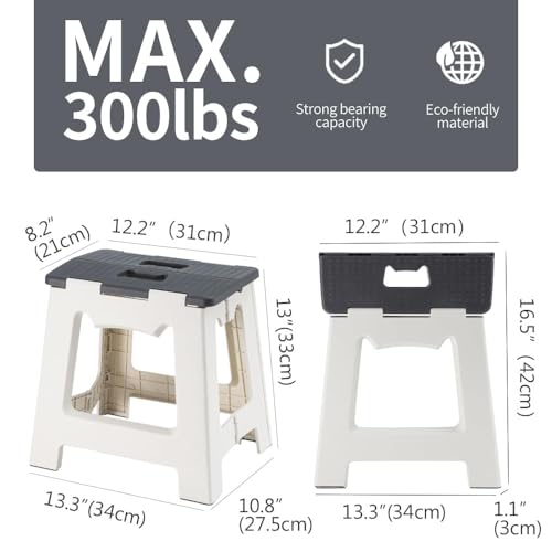 Image of Camping Stool, Portable Folding Stool with Carry Bag, 12in Portable Folding Chair 1.6Lbs Collapsible Camp Stool Outdoor Footstool for Travel Walking Hiking Fishing Picnic Barbecue (Grey)