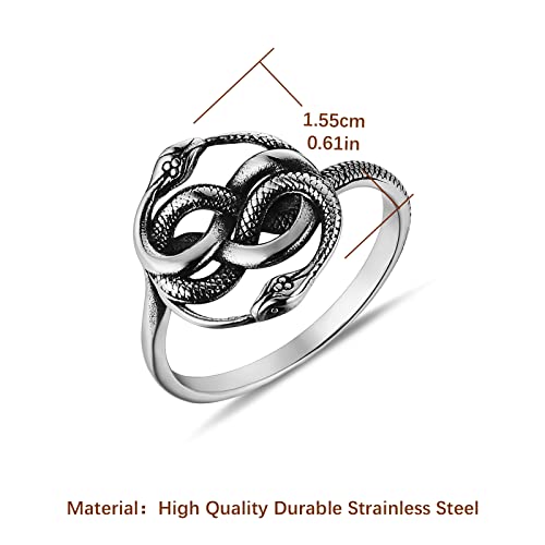 HZMAN Stainless Steel Snake Ring for Women Gothic Winding Animal Ring Jewelry Gift2