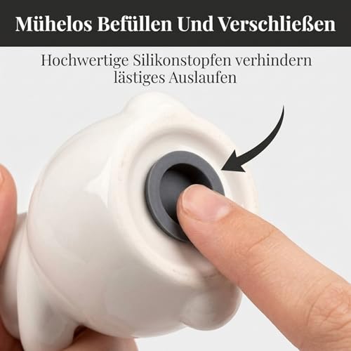 MIJOMA Zestaw solniczek i pieprzniczek – stylowe wzornictwo porcelany, nadaje się do kontaktu z żywnością, łatwe napełnianie – różne zabawne i urocze wzory do wyboru (para zajączków, 2-częściowy)
