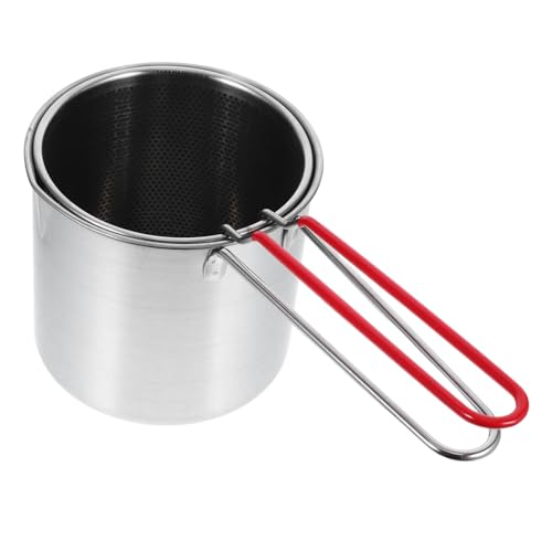 Ciieeo Mini Stainless Steel Deep Fryer with Oil Draining Rack Multi Functional Pot for Frying Chicken Wings French Fries and Seafood Convenient Cleaning for Home Kitchen Use