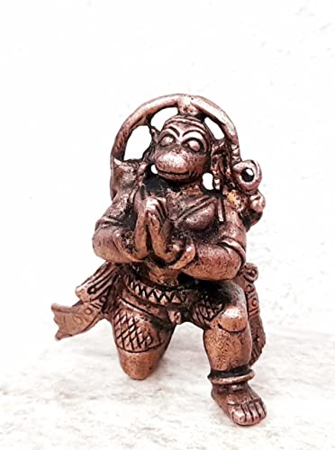 Image of Copper Idols, 1.5 inches, Copper Handmade Hanuman, 48 Grams, Patina Antique Finish, Pack of 1 Piece