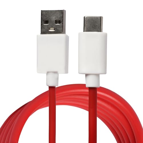 Image of 65W Type C Cable Compatible with Oneplus Charging Cable WARP /Dash C Type Cable Fast Charging, 10000+ Bends Lifespan Compatible with One Plus 8T /8 /8pro /7 Pro / 7T / 7T Pro Nord /6 /5 /3 - (1 M, Red)