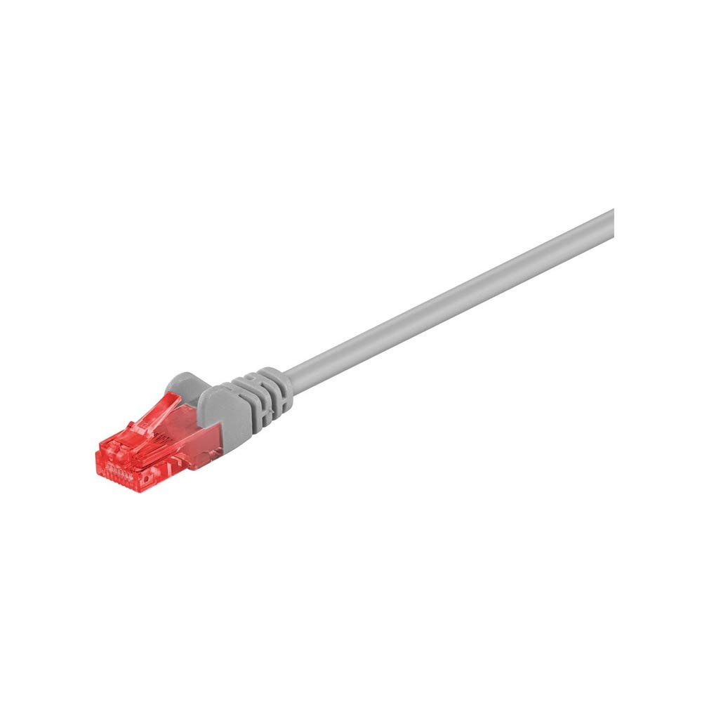 Goobay 93668 CAT 6 Patch Cable, U/UTP, LSZH, CU, Grey, 0.5m Length