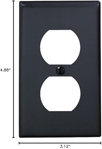 Miniatura 3 de Leviton 80703-E - Placa de pared dúplex de 1 banda, tamaño estándar, nailon termoplástico, montaje para dispositivo, negro, 1 unidad (paquete de 2)